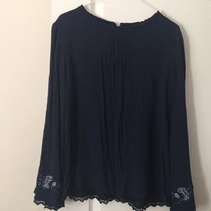 Navy blue vintage style Blouse